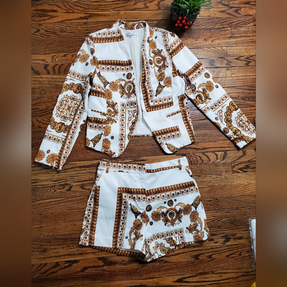 Ovi Women's Cheetah Print Two Piece Short Set Size L - Picture 3 of 16